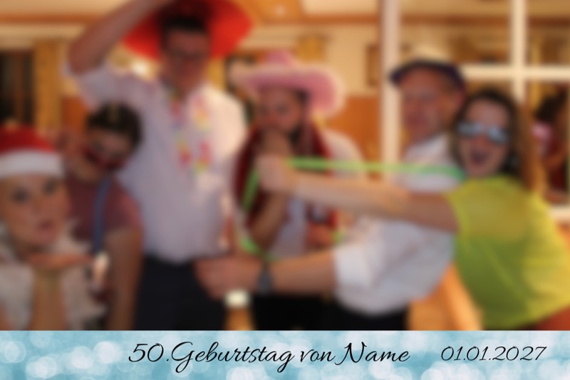 Geburtstag-Layout „Eisblaues Bokeh" als Einzelbild