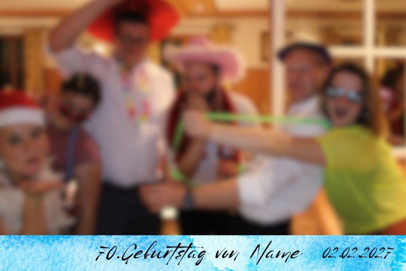 Geburtstag-Layout „Blaue Aquarellkante" als Einzelbild