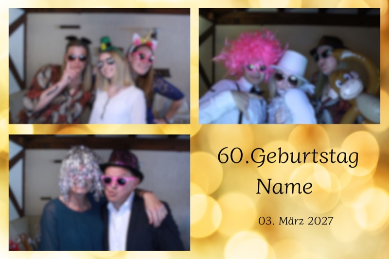 Geburtstag-Layout „Goldene Lichter" als Collage