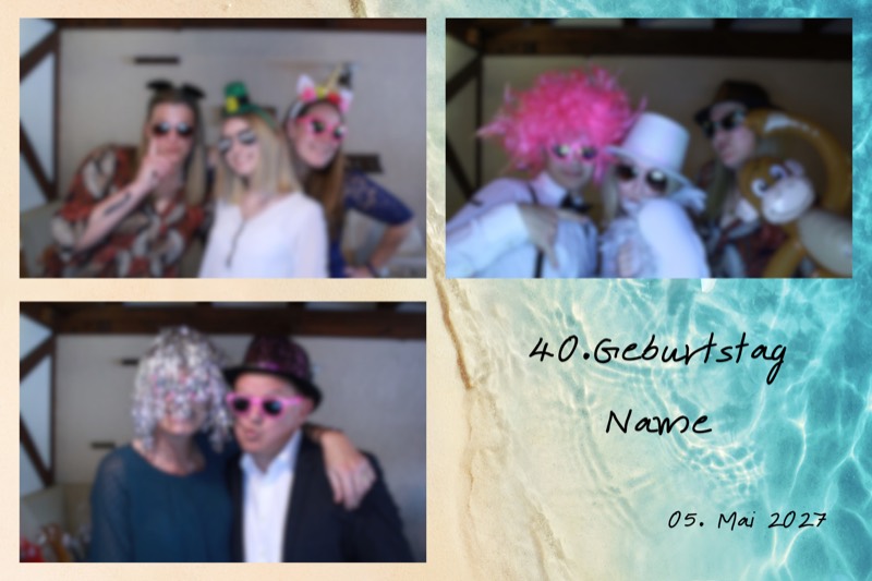 Geburtstag-Layout „Sanftes Creme" als Collage