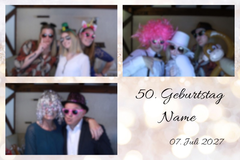 Geburtstag-Layout „Rosé-Bokeh" als Collage