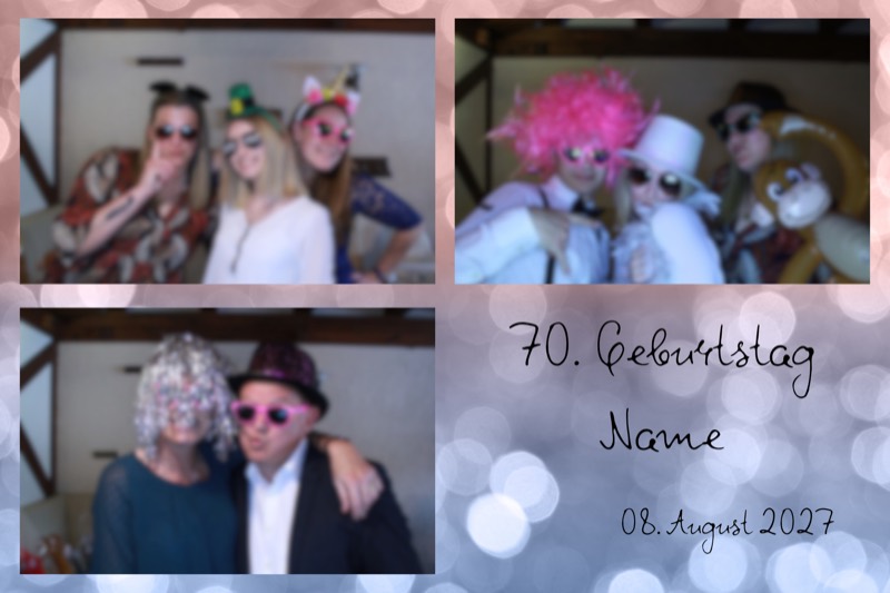 Geburtstag-Layout „Puder und Blau" als Collage