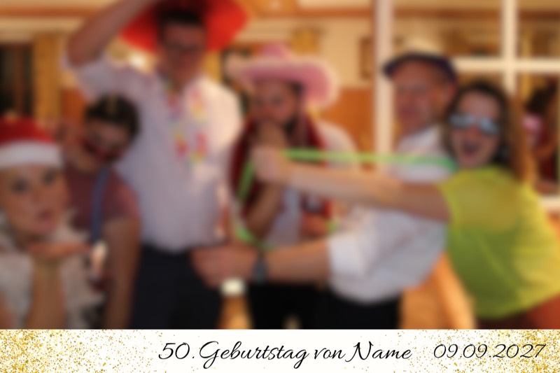 Geburtstag-Layout „Goldkonfetti auf Weiß" als Einzelbild
