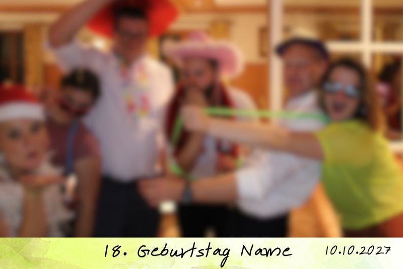 Geburtstag-Layout „Zartgrüner Pinselstrich" als Einzelbild