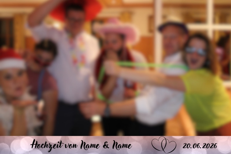 Hochzeit-Layout „Rosé mit Doppelherz" als Einzelbild
