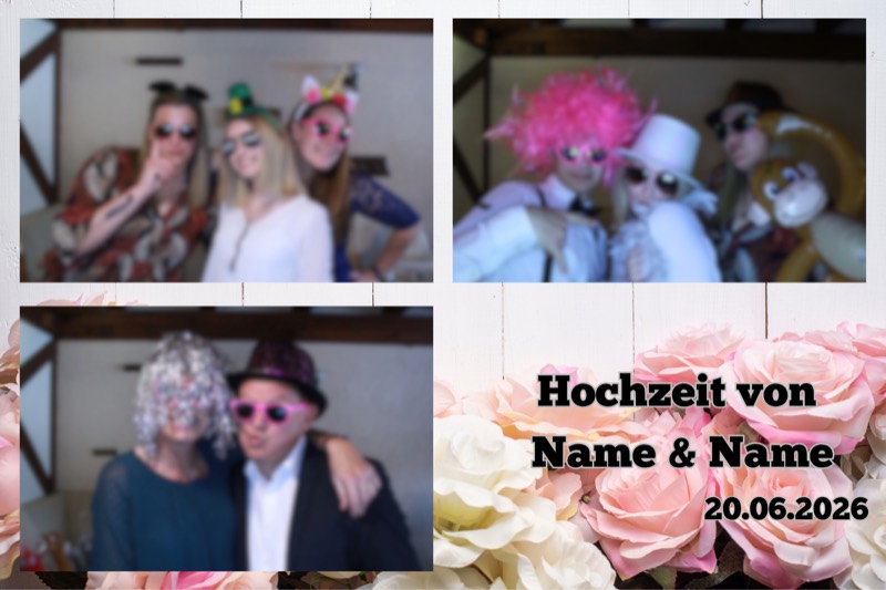 Hochzeit-Layout „Rosen in Creme" als Collage