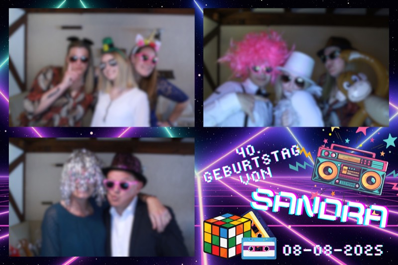 Individuelle Designs-Layout „Mottoparty 80er Jahre" als Collage